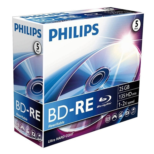 Philips Blu-Ray RW rewritable 5 in jewel-case BE2S2J05C/00 098023 - 1