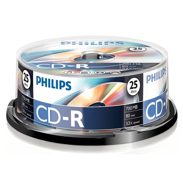 Philips CD-R 80 min. 25 in cakebox CR7D5NB25/00 098002 - 1