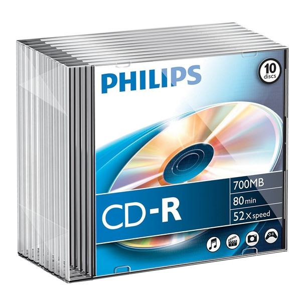 Philips CD-R 80 min. with slimline box (10-pack) CR7D5NS10/00 098000 - 1