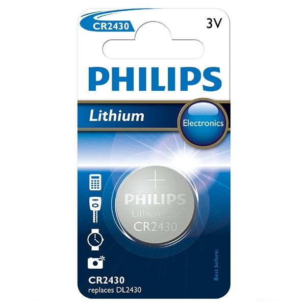 Philips CR2430 Lithium button cell battery CR2430/00B 098318 - 1