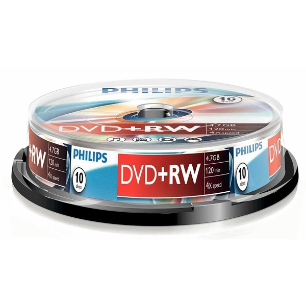 Philips DVD+RW rewritable 10 in cakebox DW4S4B10F/10 098015 - 1