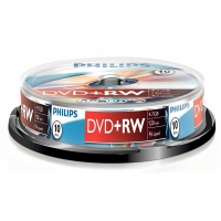 Philips DVD+RW rewritable 10 in cakebox DW4S4B10F/10 098015