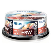 Philips DVD+RW rewritable 25 in cakebox DW4S4B25F/00 098016