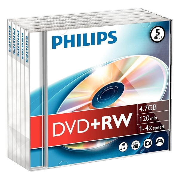 Philips DVD+RW rewritable 5 in jewel-case DW4S4J05F/10 098014 - 1
