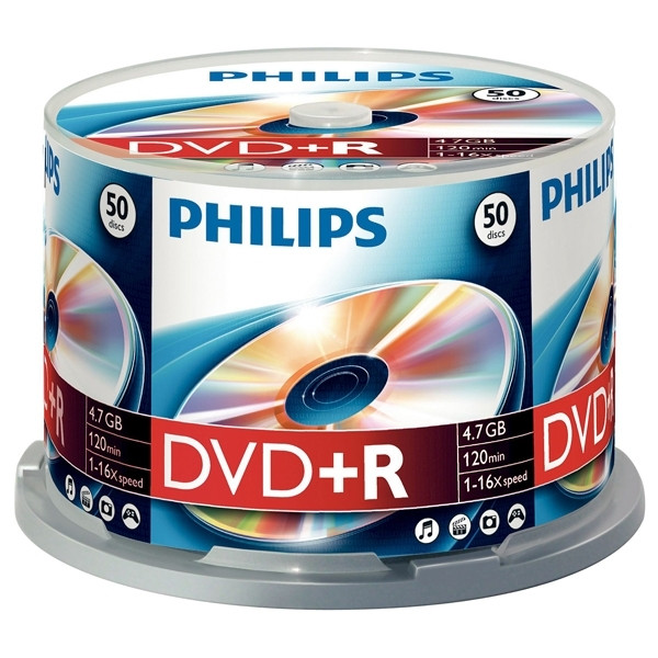 Philips DVD+R 50 in cakebox DR4S6B50F/00 098012 - 1