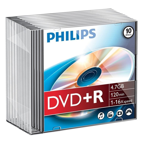 Philips DVD+R slimline box of 10 DR4S6S10F/00 098009 - 1
