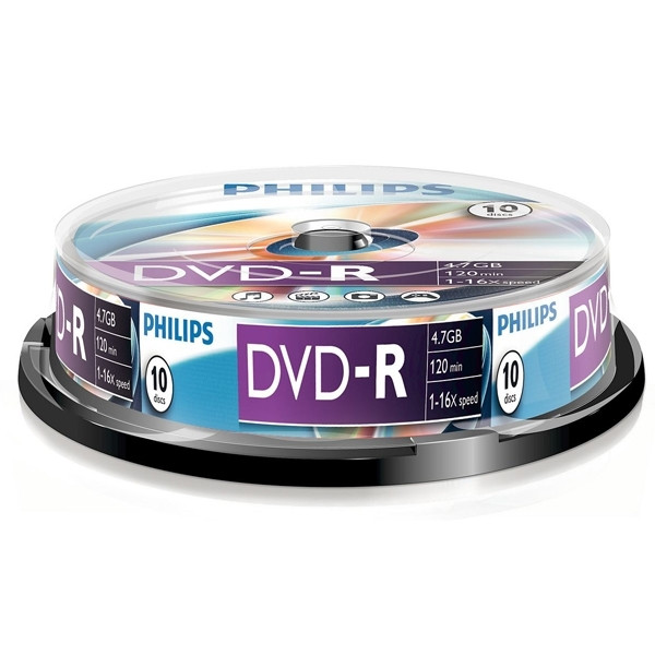 Philips DVD-R in cakebox (10-pack) DM4S6B10F/00 098027 - 1