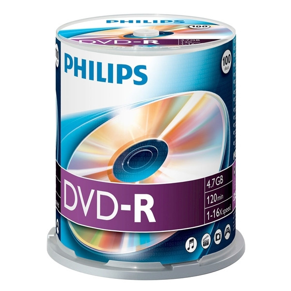 Philips DVD-R in cakebox (100-pack) DM4S6B00F/00 098030 - 1