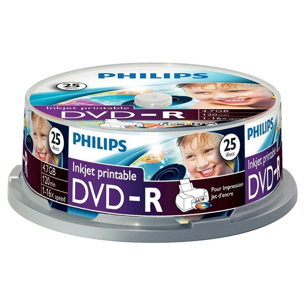 Philips DVD-R printable 25 in cakebox DM4I6B25F/00 098025 - 1