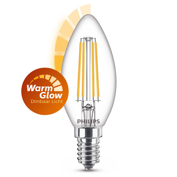 Philips E14 LED WarmGlow candle filament bulb 3.4W (40W) 929003012201 LPH02559 - 1