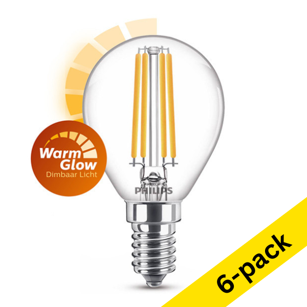 Philips E14 LED Warm Glow dimmable filament ball bulb 2.5W (25W) | 2200-2700K (6-pack) LPH02550 - 1