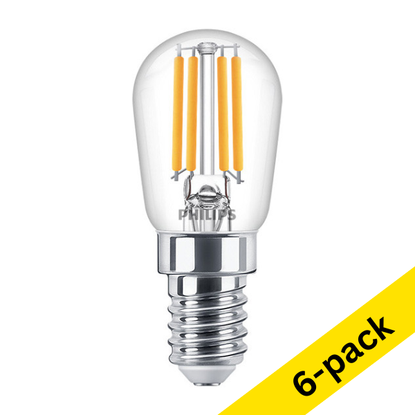 Philips E14 LED clear filament T25S ball bulb 1W (12W) | 2700K (6-pack) LPH02904 - 1