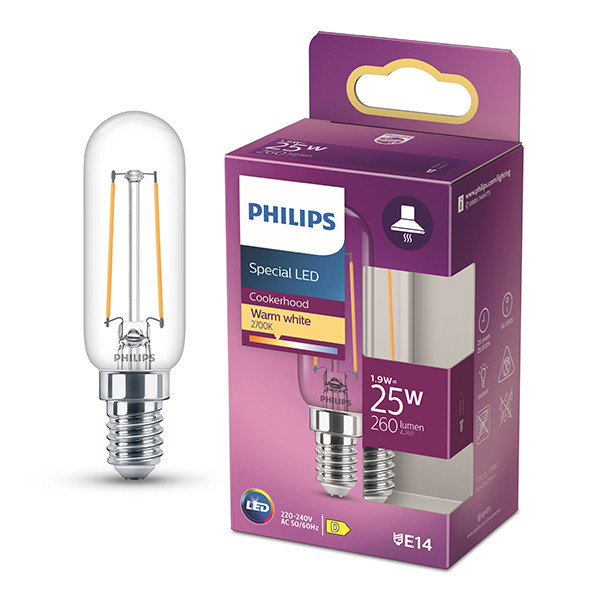 Philips E14 LED clear filament T25 tube bulb 1.9W (25W) | 2700K LPH04157 - 1