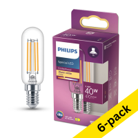 Philips E14 LED clear filament T25 tube bulb 3.4W (40W) | 2700K (6-pack)