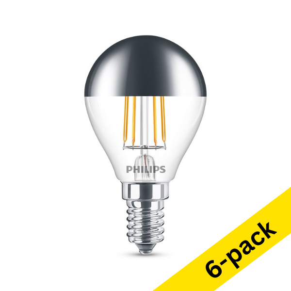 Philips E14 LED silver mirror head ball bulb 4W (35W) (6-pack) LPH00488 - 1