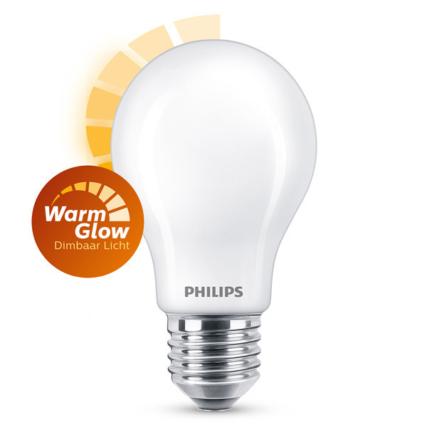 Philips E27 LED WarmGlow dimmable matte pear bulb 5.9W (60W) LPH02580 - 1