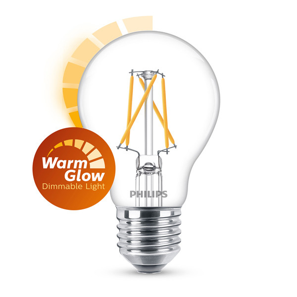 Philips E27 LED WarmGlow filament pear bulb 3.4W 40W