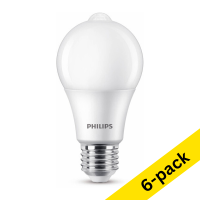 Philips E27 LED matte day/night motion sensor bulb 8W (60W) | 2700K (6-pack)
