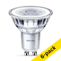 Philips GU10 LED glass spotlight 3.5W (35W) | 3000K | 6-pack