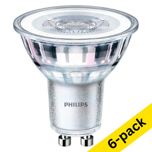 Philips GU10 LED glass spotlight 4.6W (50W) | 6500K (6-pack) LPH03443 - 1