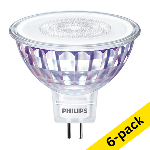 Philips GU5.3 LED dimmable glass spotlight 7W (50W) | 2700K (6-pack) LPH00811 - 1