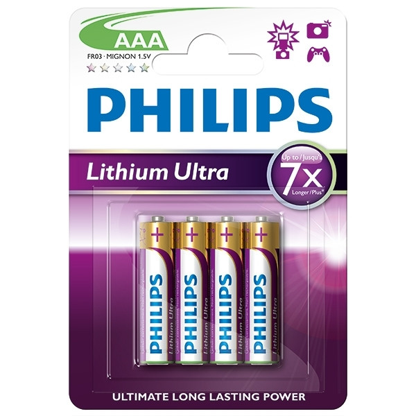 Philips Lithium Ultra FR03 Micro AAA battery (4-pack) FR03LB4A/10 098310 - 1