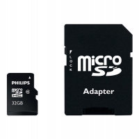 Micro SDHC memory card (32GB) + SD adapter | Class 10 | Philips 098122