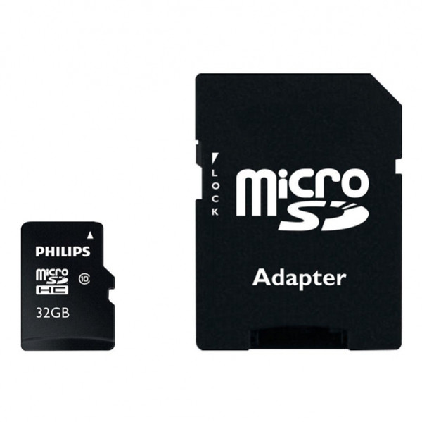 Philips Micro SDHC memory card class 10 including SD adapter - 32GB FM32MP45B/00 FM32MP45B/10 098122 - 1