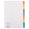 Plastic tabs (10 white/coloured tabs) | A4, 23-hole | 123ink