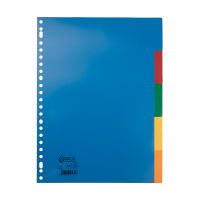 Plastic tabs (5 coloured tabs) | A4, 23-hole | 123ink 301626