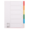 Plastic tabs (6 white/coloured tabs) | A4, 23-hole | 123ink
