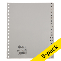 Plastic tabs A-Z (20 grey tabs) | A5, 17-hole | 123ink | 5-pack 301891