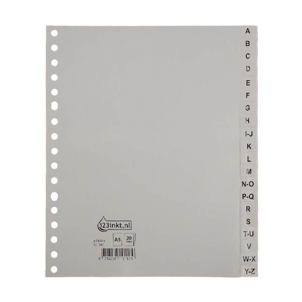 Plastic tabs A-Z (20 grey tabs) | A5, 17-hole | 123ink 301541 - 1