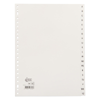 Plastic tabs A-Z (20 white tabs) | A4, 23-hole | 123ink 300523