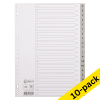 Plastic tabs A-Z (20 white/grey tabs) | A4, 23-hole | 123ink | 10-pack