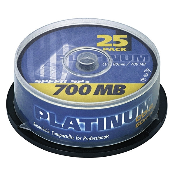 Platinum CD-R 80 min. 25 pieces in cakebox 102565 090301 - 1