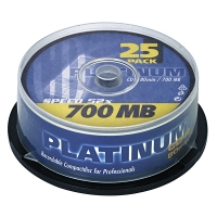 Platinum CD-R 80 min. 25 pieces in cakebox 102565 090301