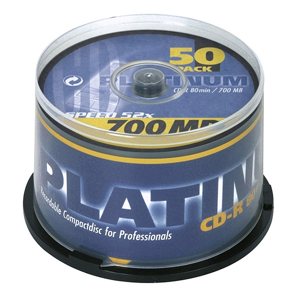 Platinum CD-R 80 min. 50 pieces in cakebox 100128 090302 - 1