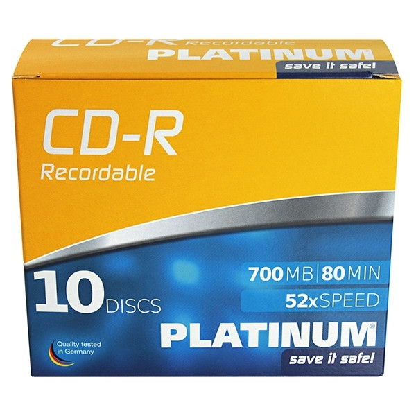 Platinum CD-R 80 min. in slimline cases (10-pack) 100144 090300 - 1