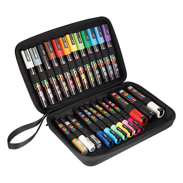 Posca PC-1MC/PC-3M/PC-5M/PC-8K paint marker set in luxury case (24-pack) PC24001 424484 - 1