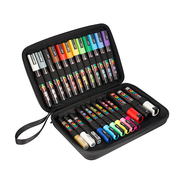 Posca PC-1MC/PC-3M/PC-5M/PC-8K paint marker set in luxury case (24-pack) PC24001 424484 - 1