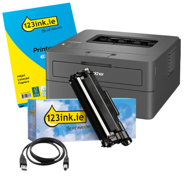Printer bundle: Brother HL-L2400DWE + 123ink version Brother TN-2510XL high capacity black toner 520004 - 1