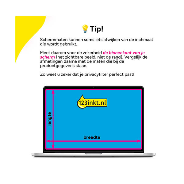 Privacy filter for 16.2 inch MacBook | Magnetic | 123ink 303157 - 2