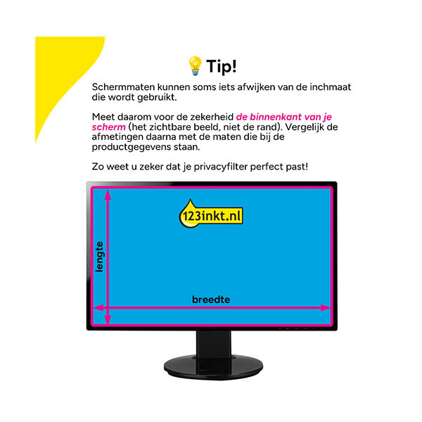Privacy filter for 23.8 inch 16:9 monitor | Universal | 123ink 303164 - 2