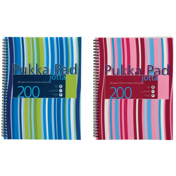 Pukka Pad Jotta A4 blue/pink striped wirebound notebook (3-pack) JP018 299123 - 1