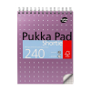 Notepad checkered 23.5 x 17.8cm | Metallic purple | Pukka Pads Shortie | 120 sheets 200449 - 1