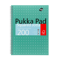 Notepad checkered spiral A4 | green | Pukka Pads Jotta Metallic | 100 sheets 200443