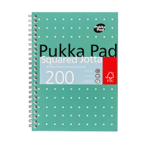 Notepad checkered spiral A5 | green | Pukka Pads Jotta Metallic | 100 sheets 200445