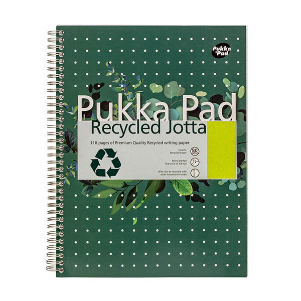 Notepad spiral A4+ | Metallic green | Pukka Pad Recycled Jotta | 55 sheets 200452 - 1
