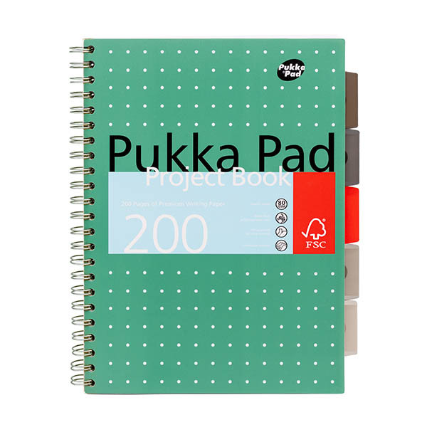 Notepad spiral A4 | Metallic green | Pukka Pad | 100 sheets 200446 - 1